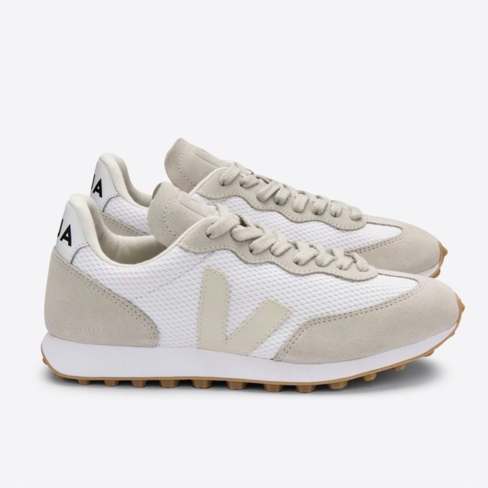 Veja White and Cream Sneakers